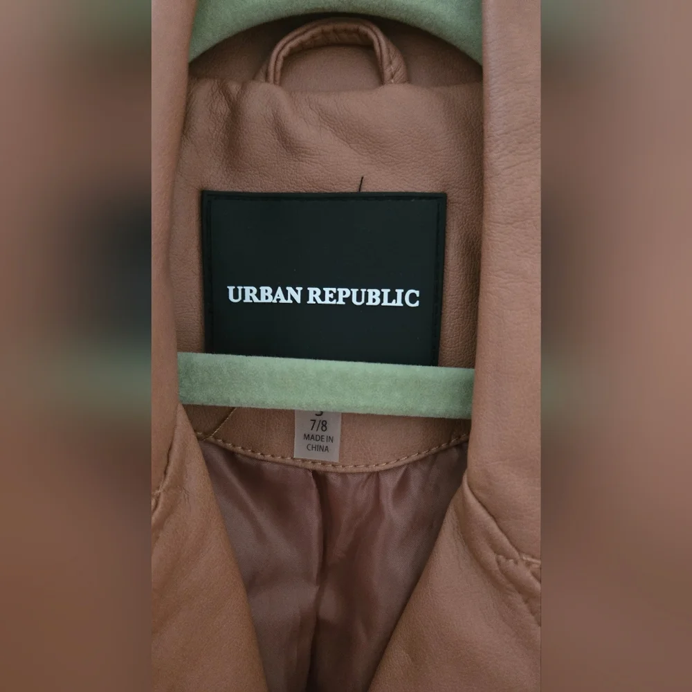Urban Republic Kids' Peach/Tan Faux Leather Moto Jacket
